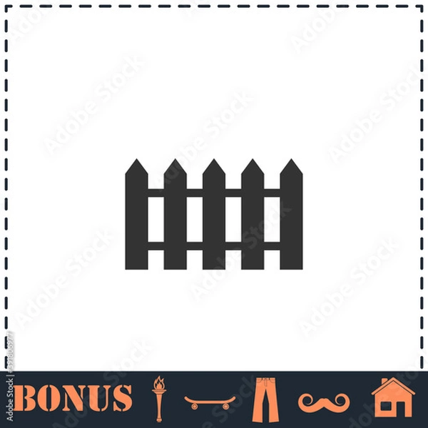 Fototapeta Fence icon flat