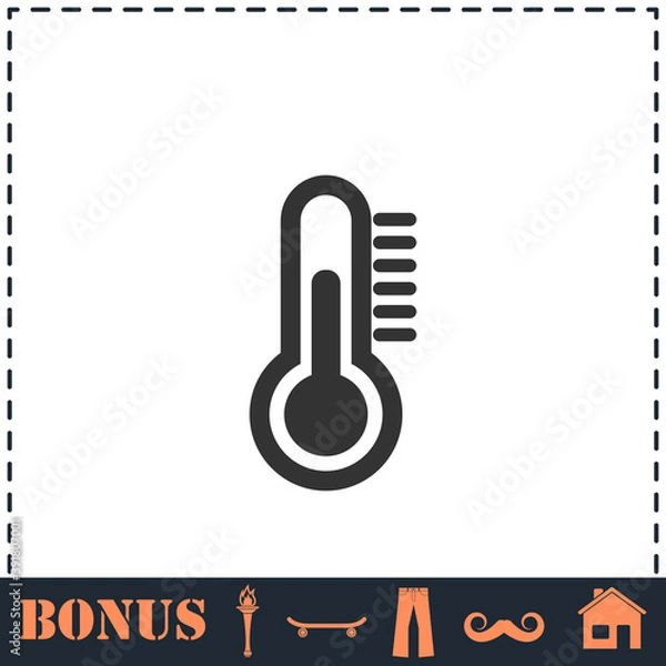 Fototapeta Thermometer icon flat