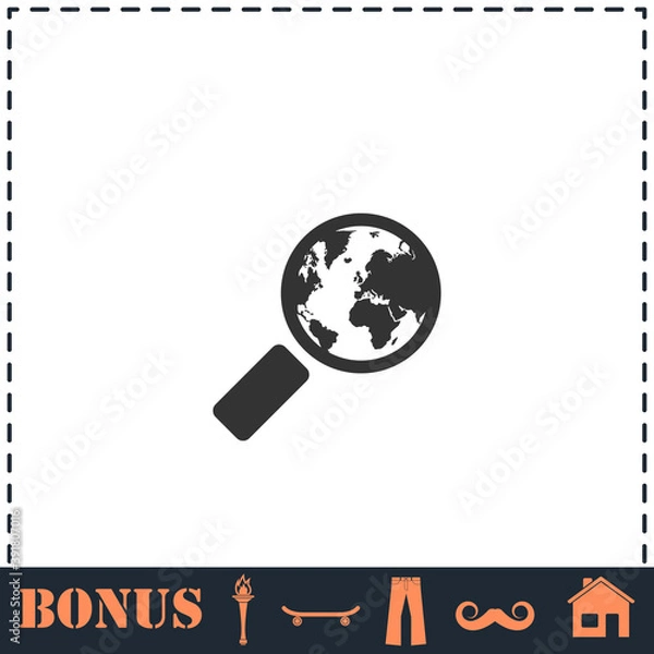 Fototapeta Global search icon flat