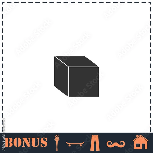 Obraz Cube icon flat