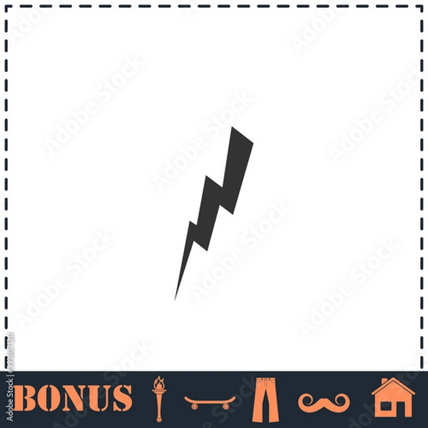 Fototapeta Thunder icon flat