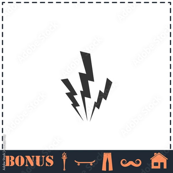 Fototapeta Lightning icon flat