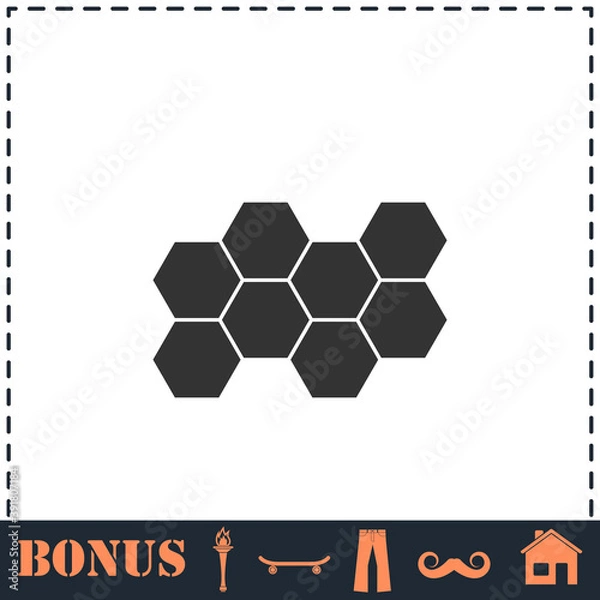 Fototapeta Honeycomb icon flat