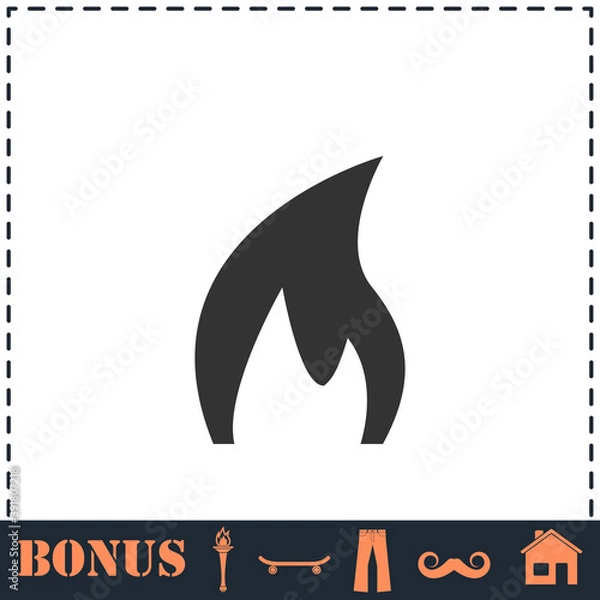 Fototapeta Fire icon flat