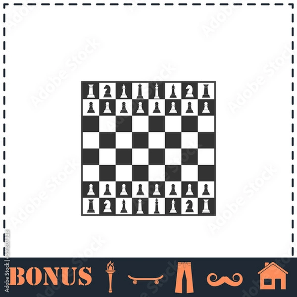 Fototapeta Chess icon flat