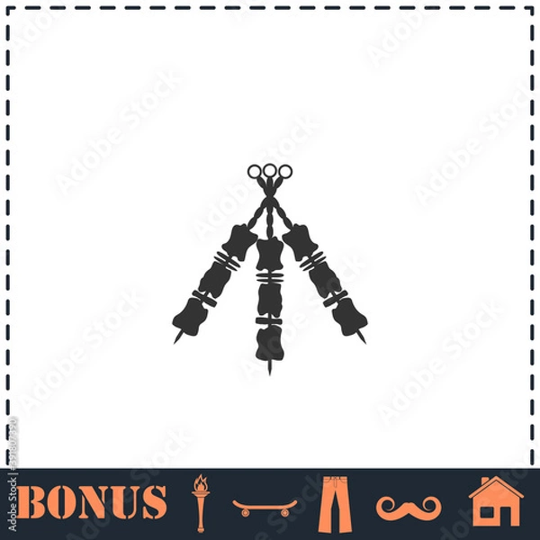 Fototapeta Kebab icon flat