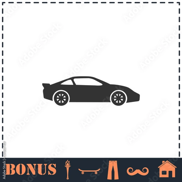 Obraz Sport car icon flat