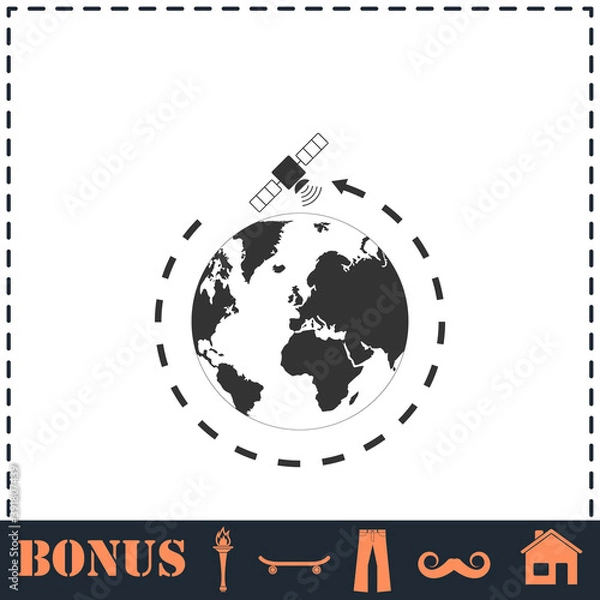 Fototapeta Satellite icon flat