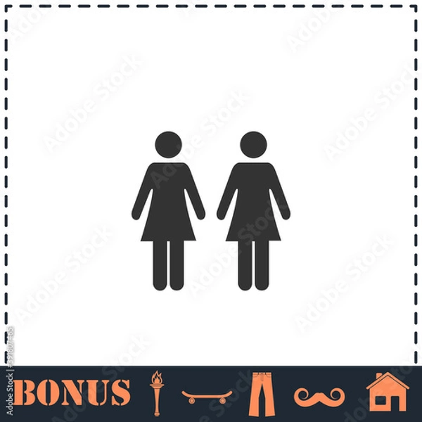 Fototapeta Lesbian icon flat