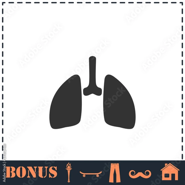 Fototapeta Lungs icon flat