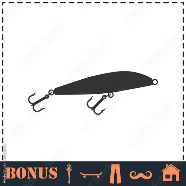 Obraz Fishing tackle icon flat