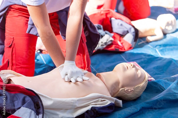 Fototapeta CPR and first aid class