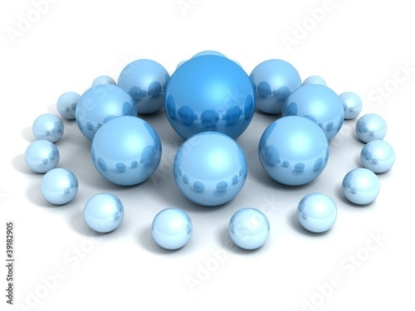 Obraz leadership concept with blue spheres big and small size