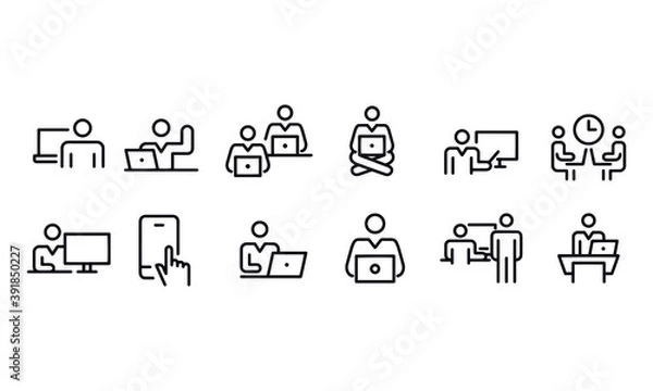 Fototapeta  Using Computers Icons vector design 