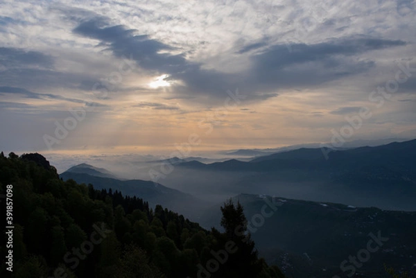 Obraz sunset in the mountains