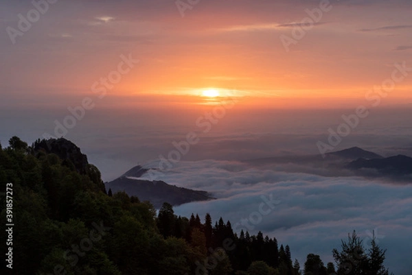 Obraz sunset in the mountains