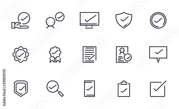 Obraz Set of Approve vector icon illustration