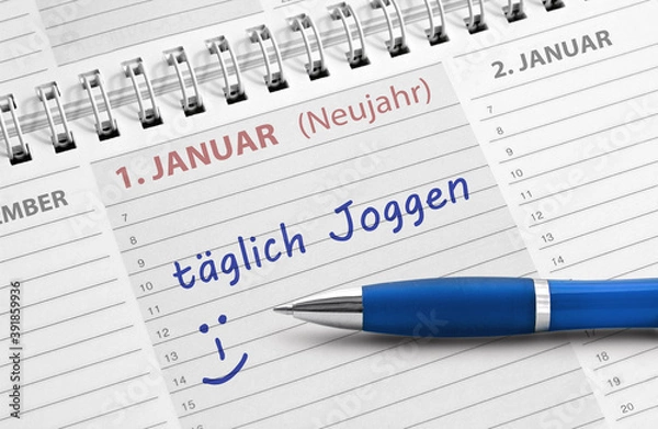 Fototapeta Kalendereintrag: täglich Joggen