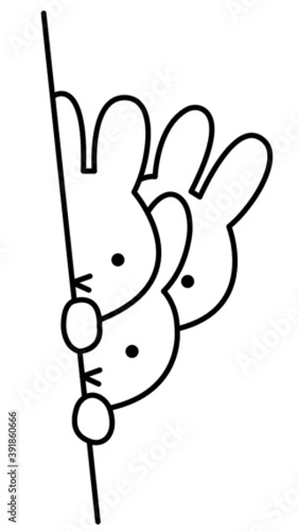 Obraz black and white cute rabbit