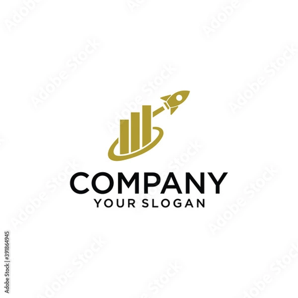 Obraz moverich logo, creative chart and take off rocket vector