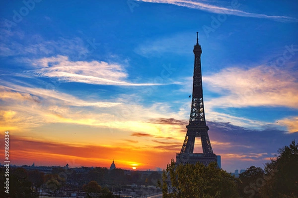 Obraz Eiffel Tower in Paris France is an amazing structure and a wonder of the world