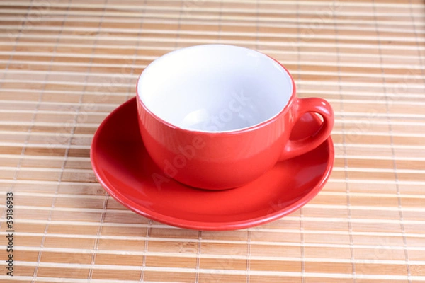 Obraz Empty red cup at the plate