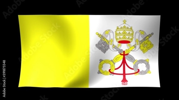 Obraz Vatican Flag. Background Seamless Looping Animation. 4K High Definition Video.