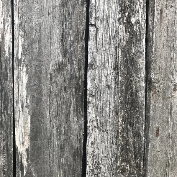 Fototapeta Background of vertical wooden gray planks