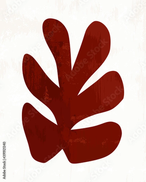 Fototapeta Illustration vector EPS 10 print hand draw painted abstract shapes geometry contemporary aesthetic boho mid century modern art matisse Scandinavian nordic design style