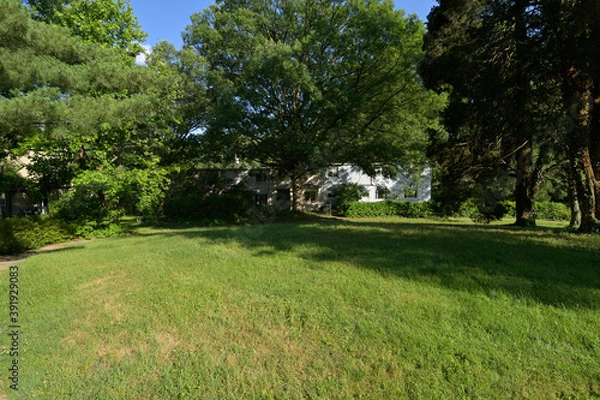 Fototapeta ニューディール政策によって開発されたアメリカの郊外住宅地：グリーンベルトの街並み