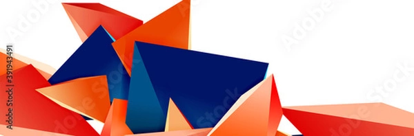 Fototapeta Triangle mosaic abstract background, 3d triangular low poly shapes. Geometric vector illustration for covers, banners, flyers and posters and other