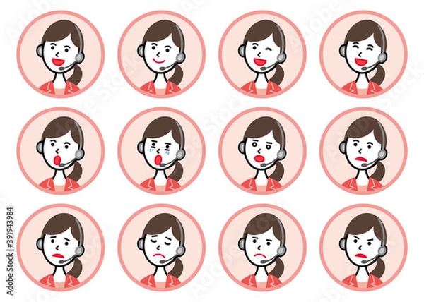 Fototapeta 丸アイコン_オペレーター