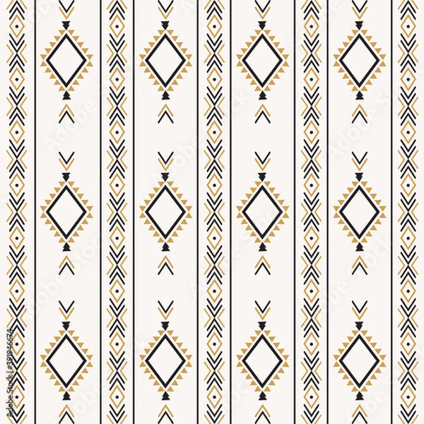 Fototapeta Aztec tribal ethnic seamless pattern with geometric shapes