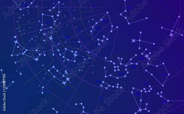 Obraz Stars map background/ Vector wallpaper space, black hole, planets elements texture