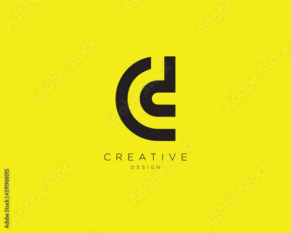 Obraz Creative and Minimalist Letter CD Logo Design Using letter C and D , CD Monogram