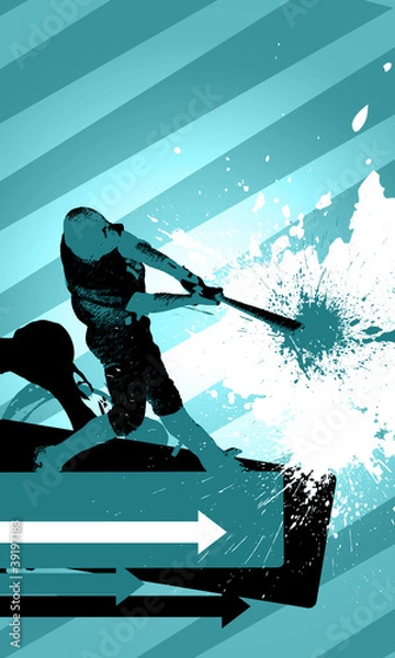 Obraz Baseball batter background. (web, magazine, flyer, poster)