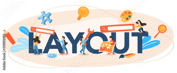 Obraz Layout typographic header. Web development, mobile app