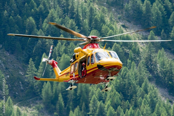 Obraz Alpejski helikopter ratunkowy Valdostano