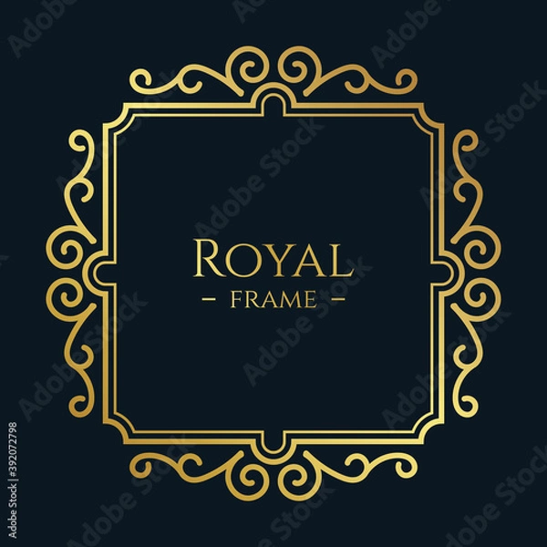 Obraz Royal golden floral frame background. - Vector.