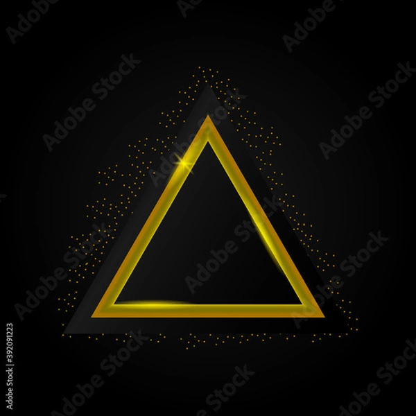 Fototapeta Luxury golden triangle sparkling frame design background