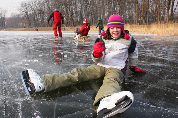 Obraz Upadek na łyżwach