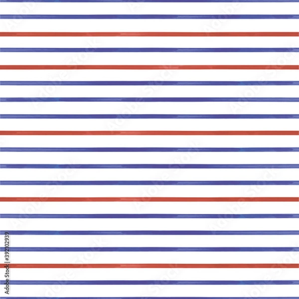 Obraz Vector red blue lines striped seamless pattern