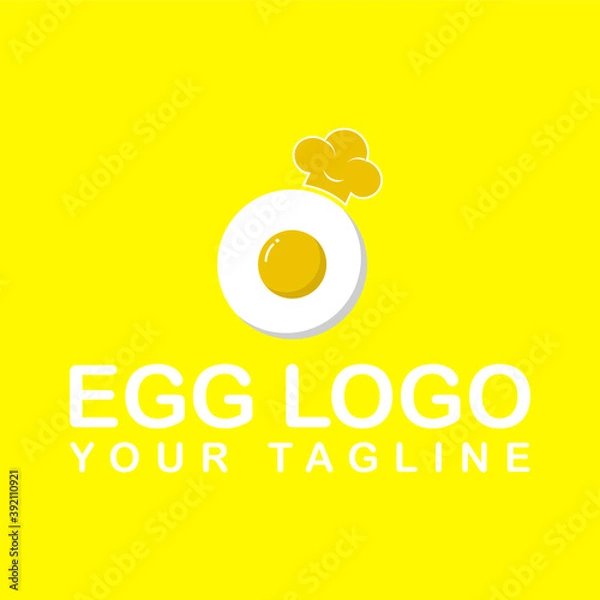 Fototapeta chef egg logo concept vector design