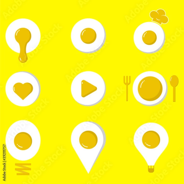 Fototapeta modern egg vector icon set elements design