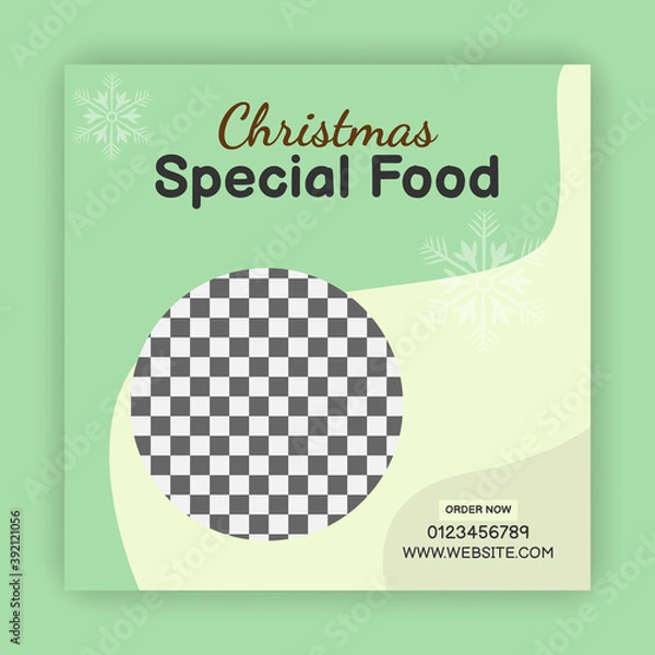 Obraz Christmas Food menu post and template for Facebook and Instagram | social media post