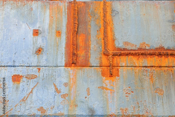 Obraz Concrete Wall with Rust and Chipped Paint Abstract