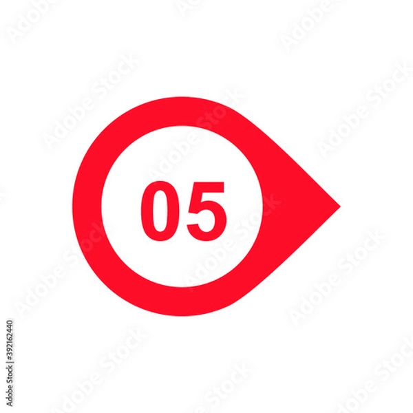 Fototapeta Number 5 Icon Vector