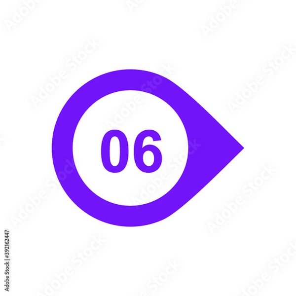 Fototapeta Number 6 Icon Vector