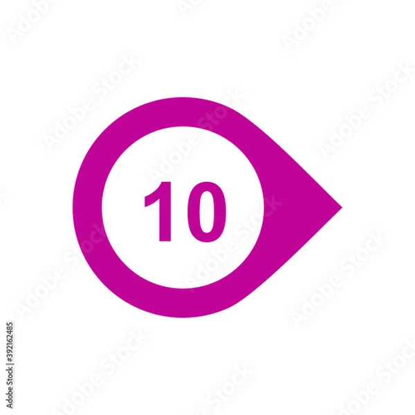 Fototapeta Number 10 Icon Vector