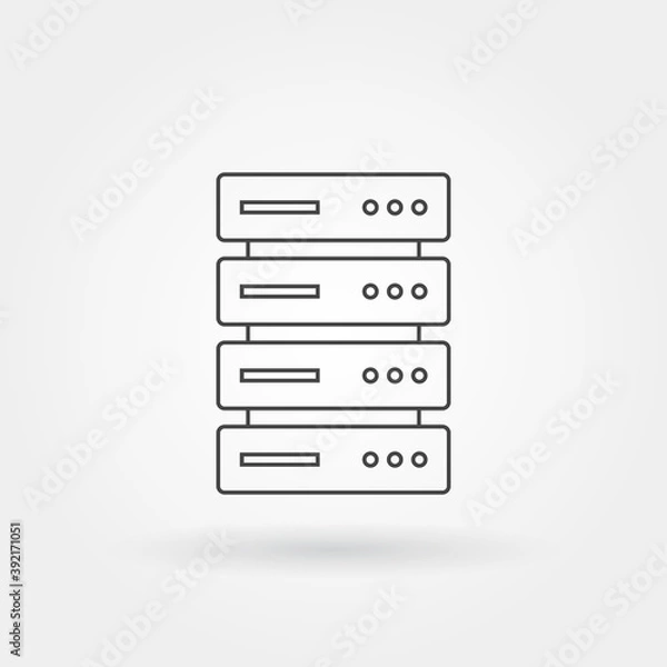 Fototapeta server icon single isolated with modern line or outline